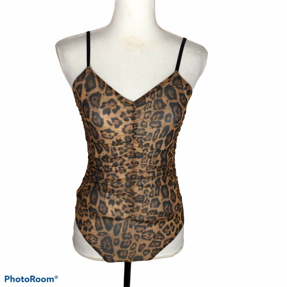 Code X Mode Small Animal Print Sheer Bodysuit
